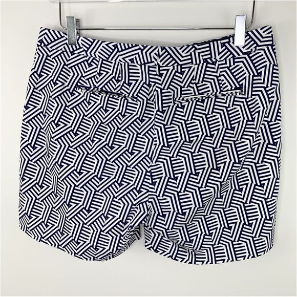 Boden Navy White Geometric Stripe Richmond Shorts Sz 8 - Picture 6 of 12